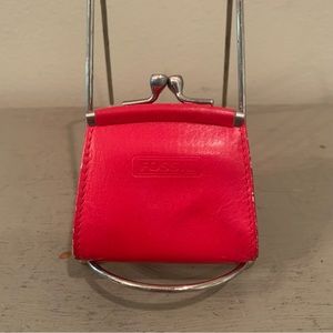Vintage Fossil Red Leather Coin Purse